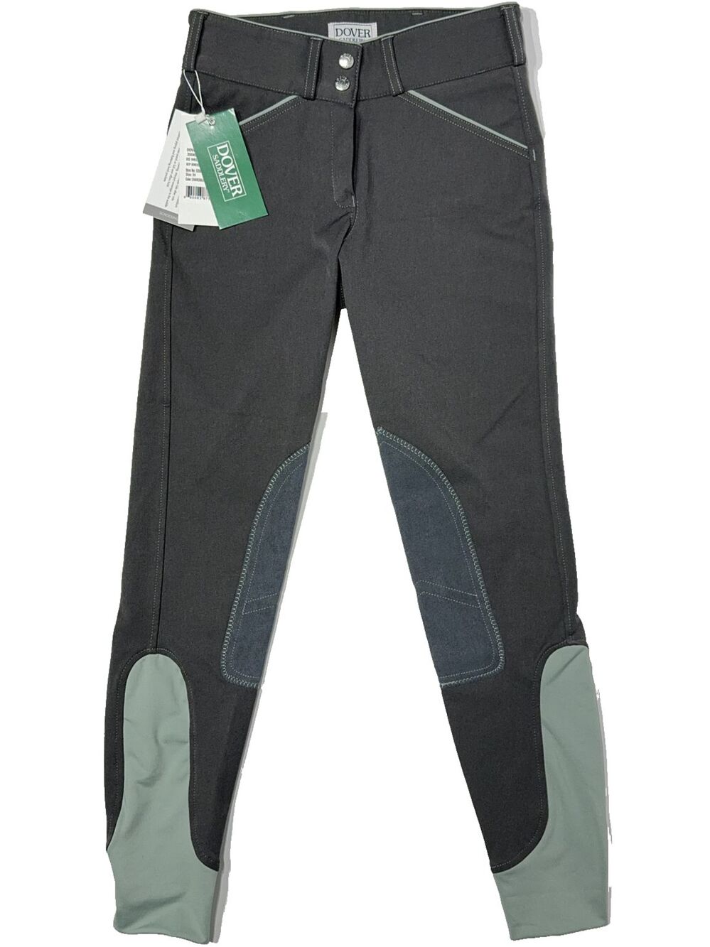 NWT Dover Saddlery Women's Girl's Wellesley Breech Riding Pants Gray Sage Sz 24